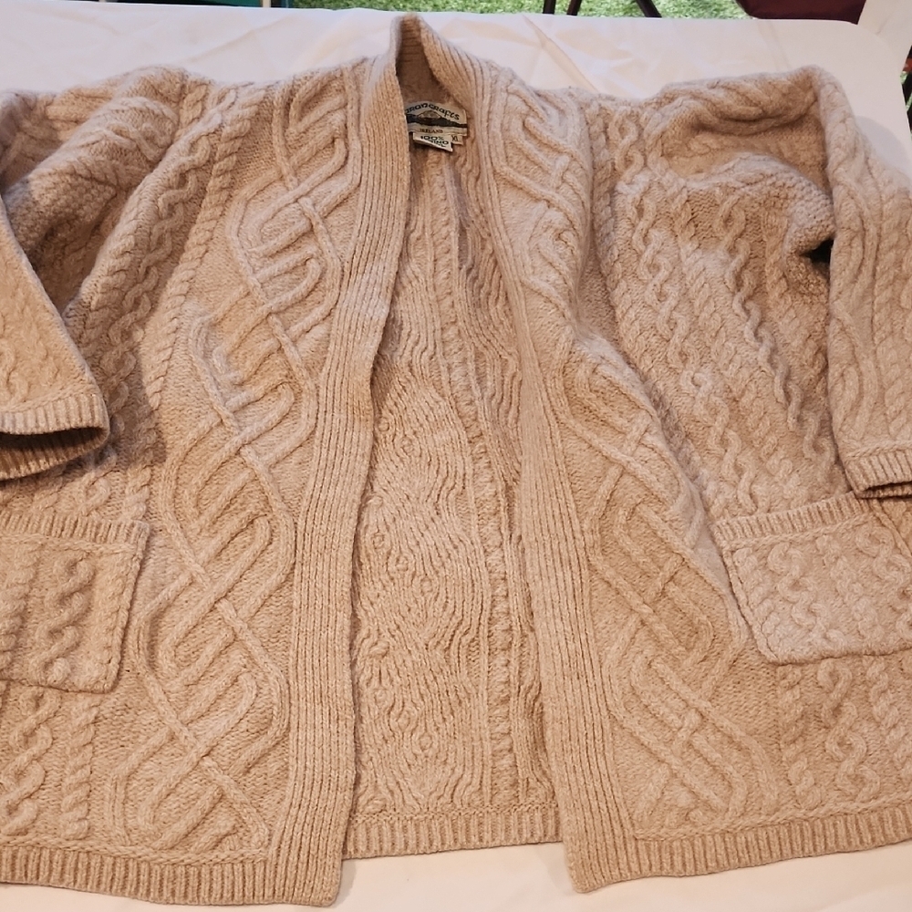 Aran Crafts Cable Knit Cardigan - Cream
